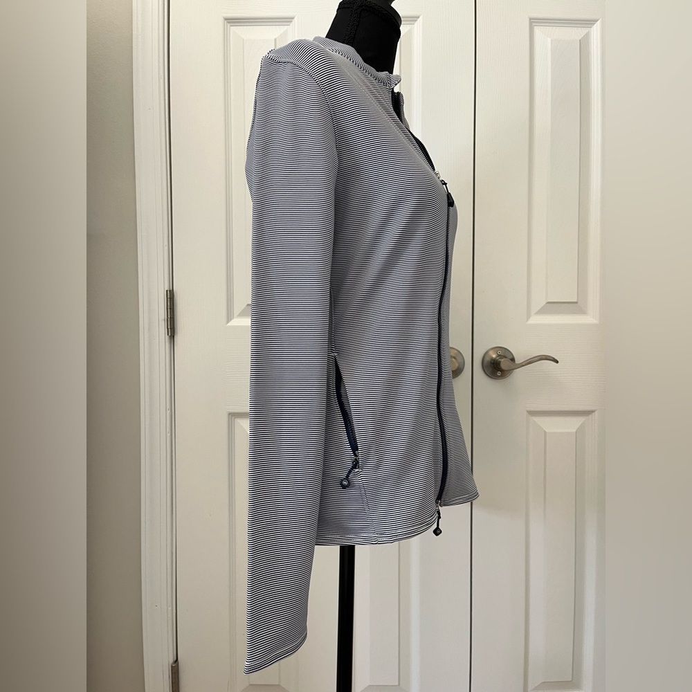Peter Millar Navy Striped Full Zip Jacket Size S NWT ⭐️ - Picture 2 of 12